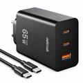 Cargador Netmak GaN 65W 3 Puertos + Cable USB-C – NM-CP42