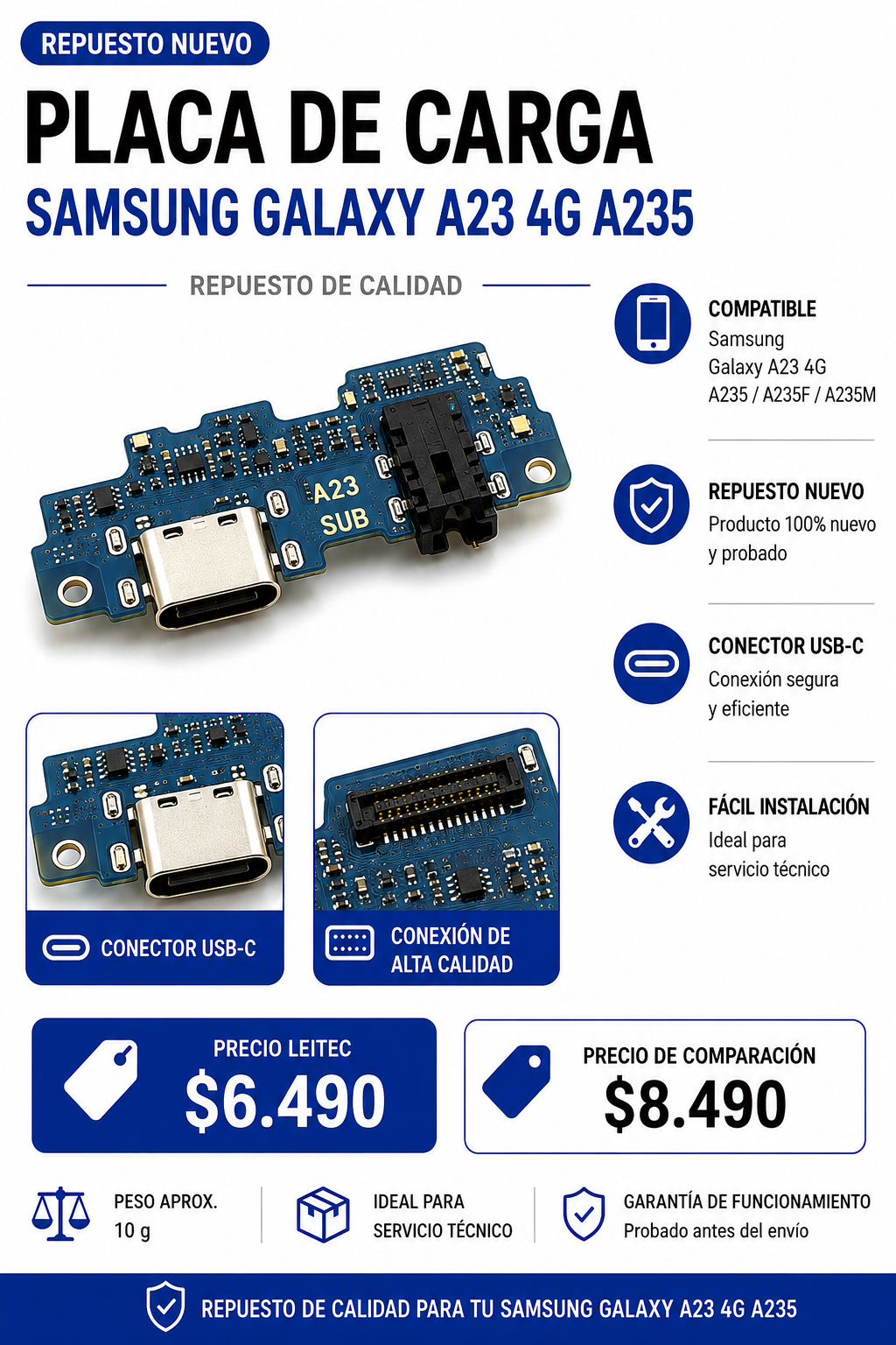 Placa de Carga Samsung Galaxy A23 4G A235 – USB-C